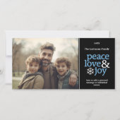 Peace Love and Joy - Eenvoudige kerstfoto Feestdagenkaart (Voorkant)