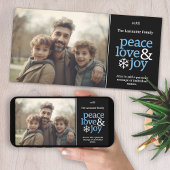 Peace Love and Joy - Eenvoudige kerstfoto Feestdagenkaart