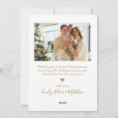 Peace Love and Joy Gold Script 4 Foto Kerstmis Feestdagenkaart (Achterkant)