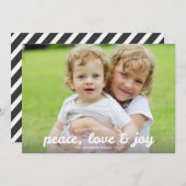 Peace Love and Joy Holiday Fotocard Feestdagenkaart (Voorkant / Achterkant)