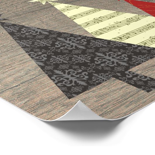 Peace Love and Joy-kerstboom Poster (Hoek)