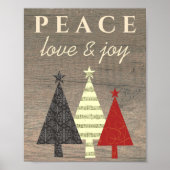 Peace Love and Joy-kerstboom Poster (Voorkant)