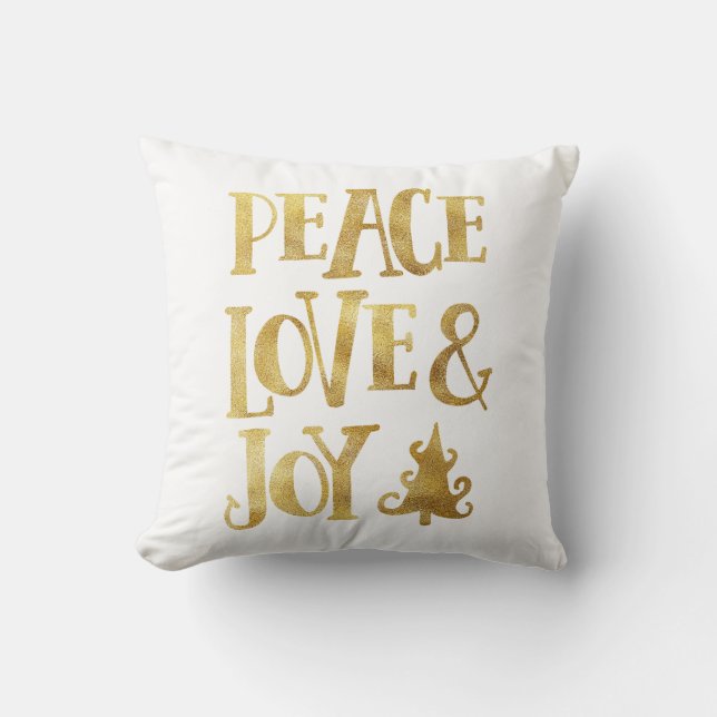 Peace, Love and Joy Kerstmis Pillow Kussen (Voorkant)