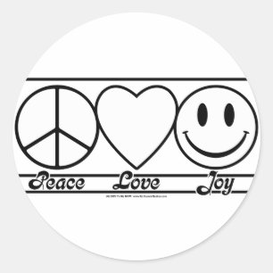 Peace Love and Joy Ronde Sticker