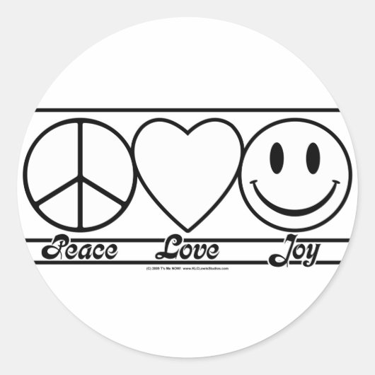 Peace Love and Joy Ronde Sticker (Voorkant)