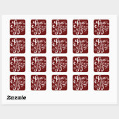 Peace Love and Joy Script Holiday Red Stickers (Vel)