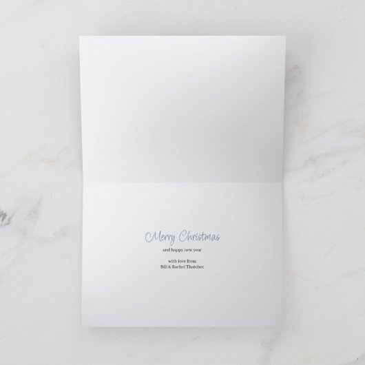 Peace Love and Joy Typography Waterverf Snow Feestdagen Kaart (Binnen)