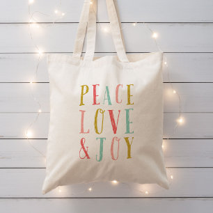 Peace Love and Joy Whimsical Holiday Tas