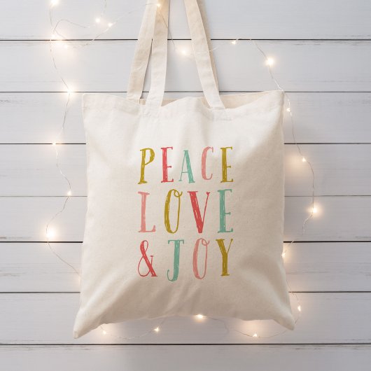 Peace Love and Joy Whimsical Holiday Tas