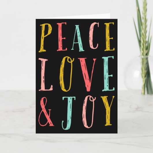 Peace Love And Joy Whimsical Holiday Toddler  Kaart (Voorkant)