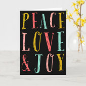 Peace Love And Joy Whimsical Holiday Toddler  Kaart (Gele Bloem)