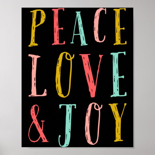 Peace Love And Joy Whimsical Holiday Toddler Poster (Voorkant)