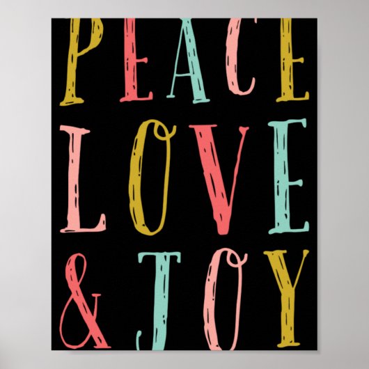 Peace Love And Joy Whimsical Holiday Toddler Poster (Voorkant)