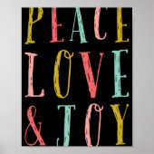 Peace Love And Joy Whimsical Holiday Toddler T Shi Poster (Voorkant)