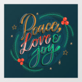 Peace Love and Joy Window Cling Raamsticker (Vel)