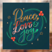 Peace Love and Joy Window Cling Raamsticker (Vel 2)