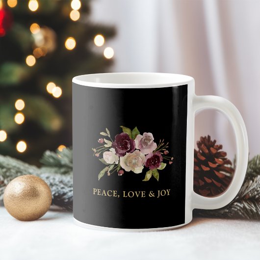 Peace Love and Joy Winter Bouquet Holiday Koffiemok