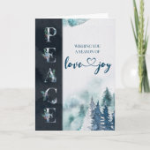 Peace Love and Joy Winter Forest Kerstmis Feestdagen Kaart (Voorkant)