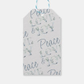 Peace Love and Joy Winter Greenery Waterverf Cadeaulabel (Achterkant)