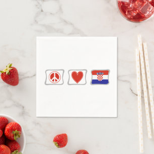 Peace Love and Kroatië Squares Servetten