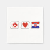 Peace Love and Kroatië Squares Servetten (Voorkant)