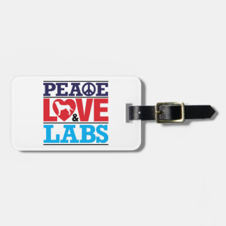 Peace Love and Labs Bagagelabel