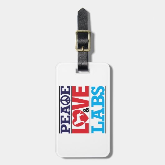 Peace Love and Labs Bagagelabel (Voorkant verticaal)