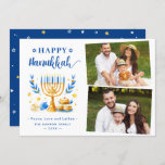 Peace Love and Latkes Happy Hanukkah 2 Foto Feestdagenkaart<br><div class="desc">Verzend uw Verwensen met deze Fotokaart van de Vakantie die een Verbluffend Manuscript van de Hanoeka en Joodse Symbolen van de Vakantie kenmerkt om uw groetbericht te benadrukken.</div>