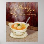 Peace Love and Matzah Ball Soup Kitchen Art Print (Voorkant)