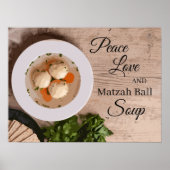 Peace Love and Matzah Ball Soup Kitchen Art Print (Voorkant)
