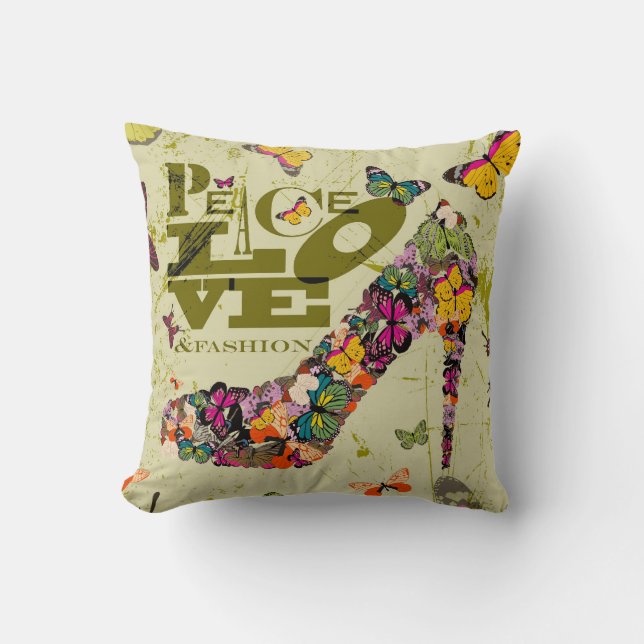 Peace Love and Mode, xo PJ. Kussen (Voorkant)