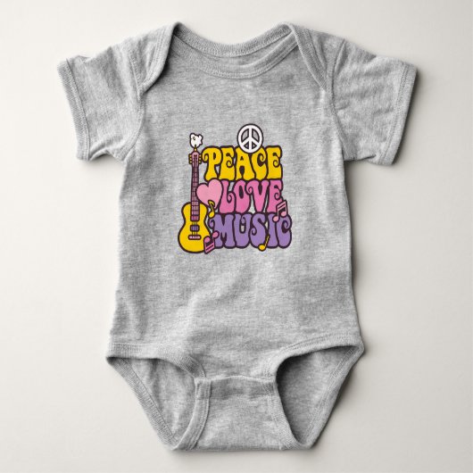 Peace, Love, And Music Baby Bodysuit (Voorkant)