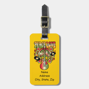 Peace Love and Music Bagagelabel