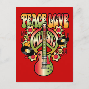 Peace Love and Music Briefkaart