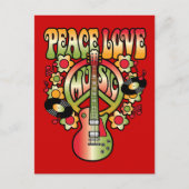 Peace Love and Music Briefkaart (Voorkant)