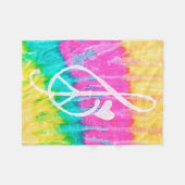 Peace Love and Music Note Tie Dye Fleece Deken (Voorkant (Horizontaal))