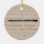 Peace Love and Oboe Quote Oboist Keramisch Ornament (Voorkant)