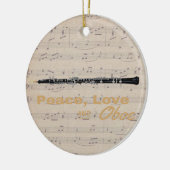 Peace Love and Oboe Quote Oboist Keramisch Ornament (Links)