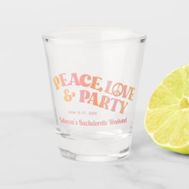 Peace Love and Party Bachelorette Party Shot Glass Glas