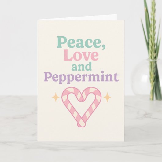 Peace, Love and Peppermint Kaart (Voorkant)