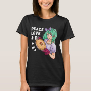 Peace Love and Pi - 14 maart Pi Day Anime Wiskunde T-shirt