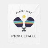 Peace Love and Pickleball Striped Paddles Fleece Deken (Voorkant)