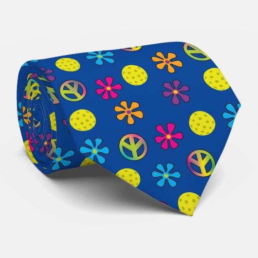 Peace Love and Pickleball Stropdas (Opgerold)