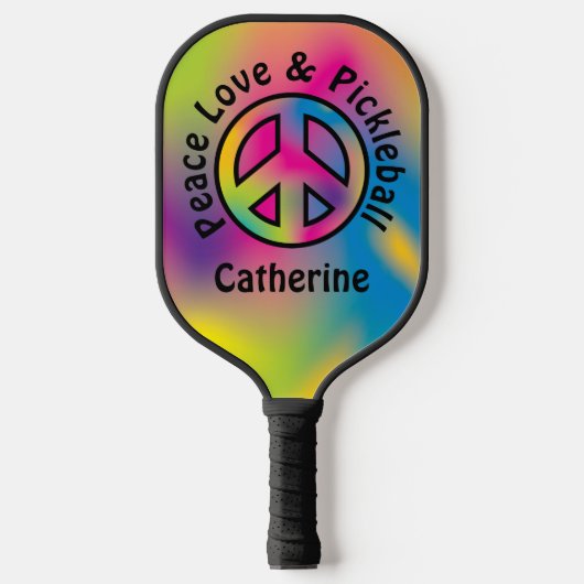 Peace Love and Pickleball Team Paddle (Voorkant)