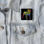 "Peace Love and Pit Bull" Pop Art Button (In situ)