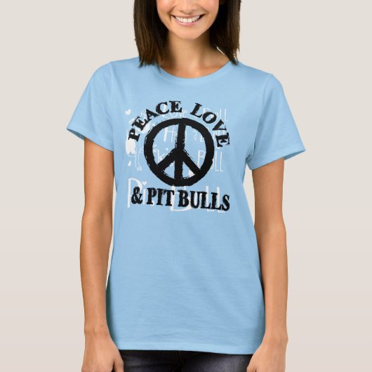 Peace Love and Pit Bulls T-shirt (Voorkant)