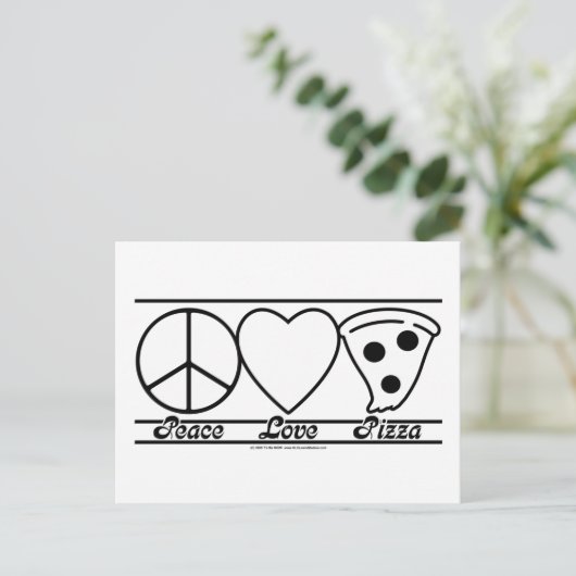 Peace Love and Pizza Briefkaart (Staand voorkant)