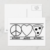 Peace Love and Pizza Briefkaart (Voorkant / Achterkant)