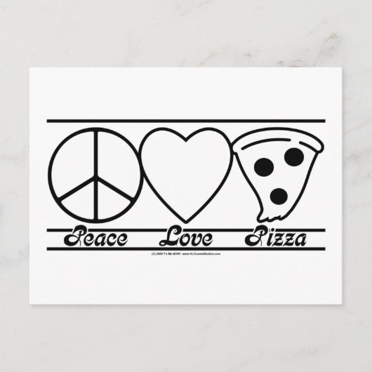 Peace Love and Pizza Briefkaart (Voorkant)
