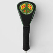 Peace Love and Pizza grappig gepersonaliseerd Golfheadcover (Voorkant)